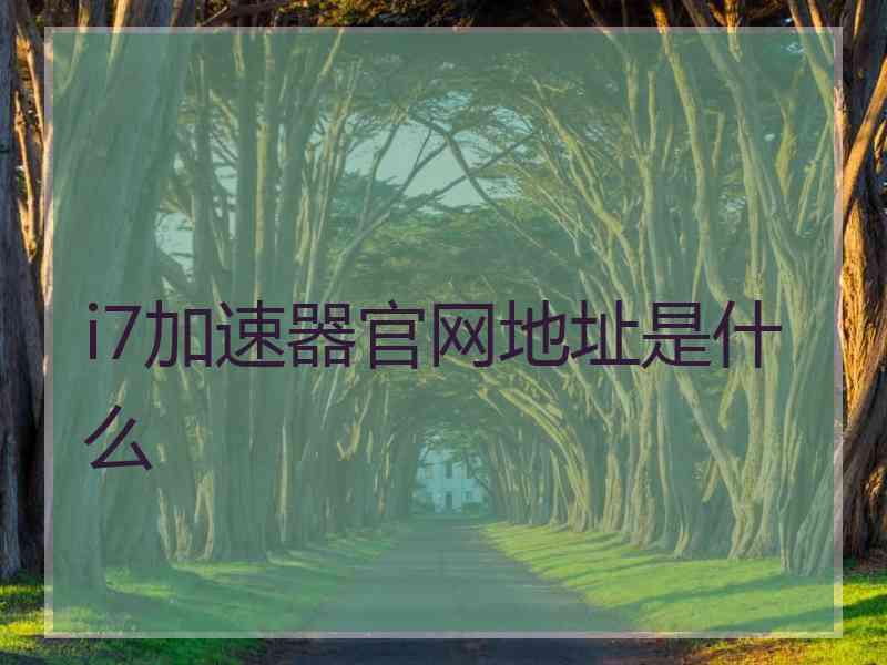 i7加速器官网地址是什么