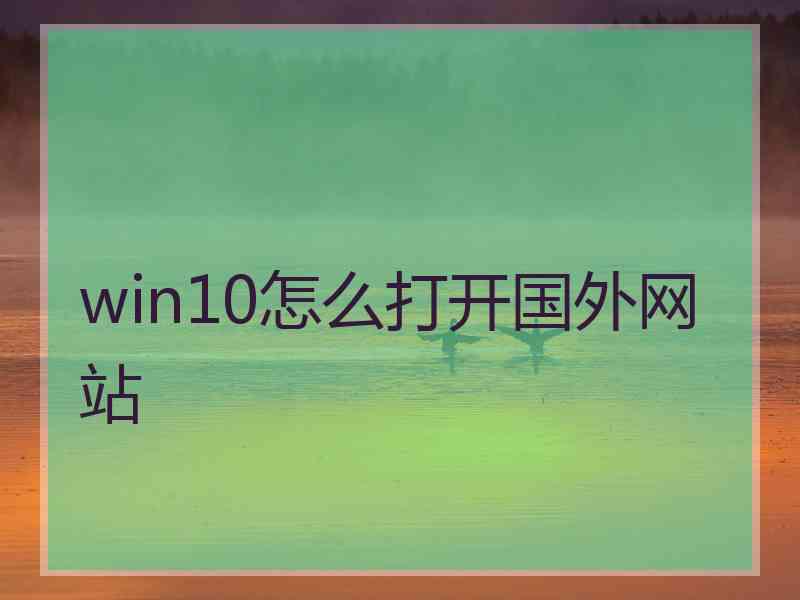 win10怎么打开国外网站