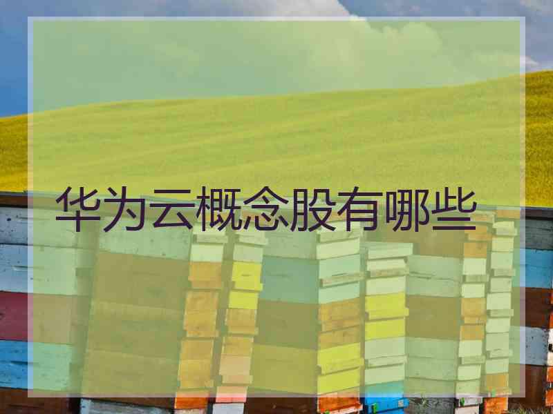 华为云概念股有哪些 华为云概念股有哪些