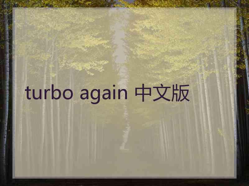 turbo again 中文版