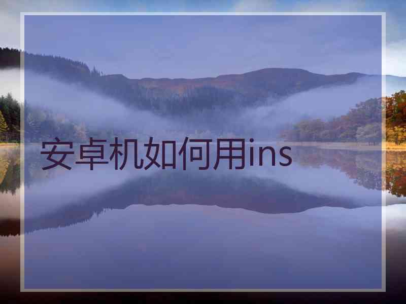 安卓机如何用ins