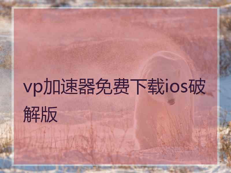 vp加速器免费下载ios破解版