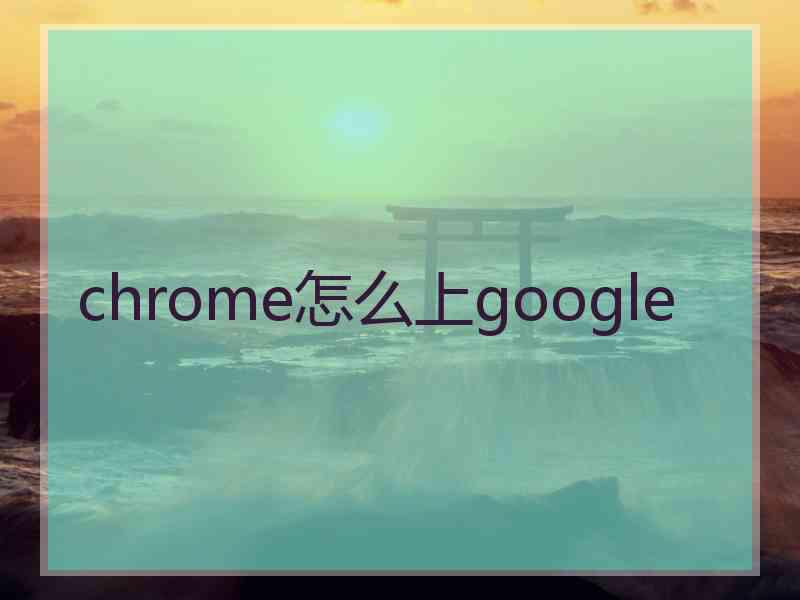 chrome怎么上google