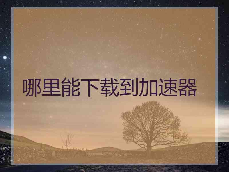 哪里能下载到加速器