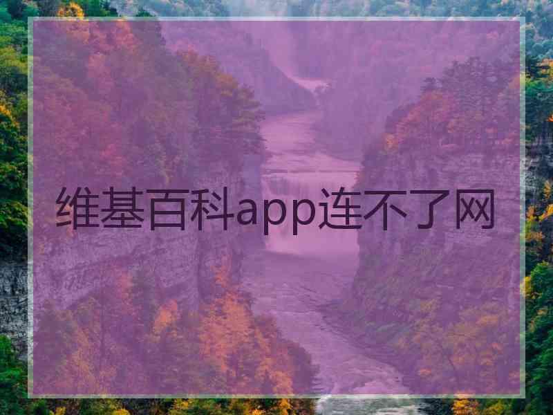 维基百科app连不了网
