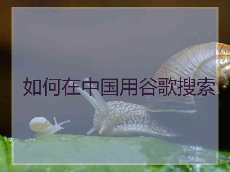 如何在中国用谷歌搜索