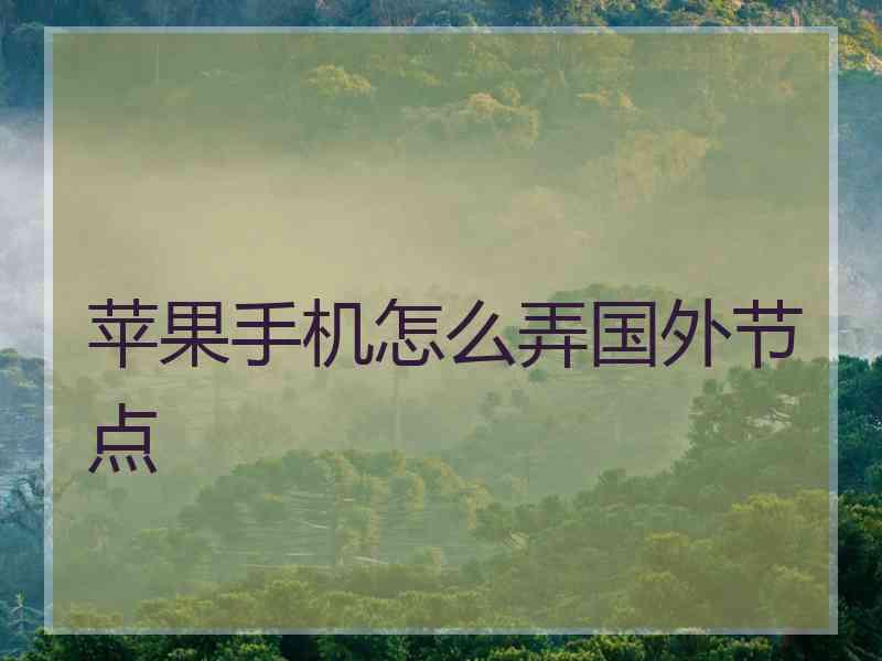 苹果手机怎么弄国外节点