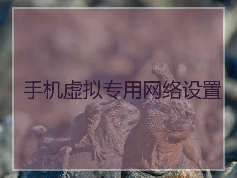 手机虚拟专用网络设置