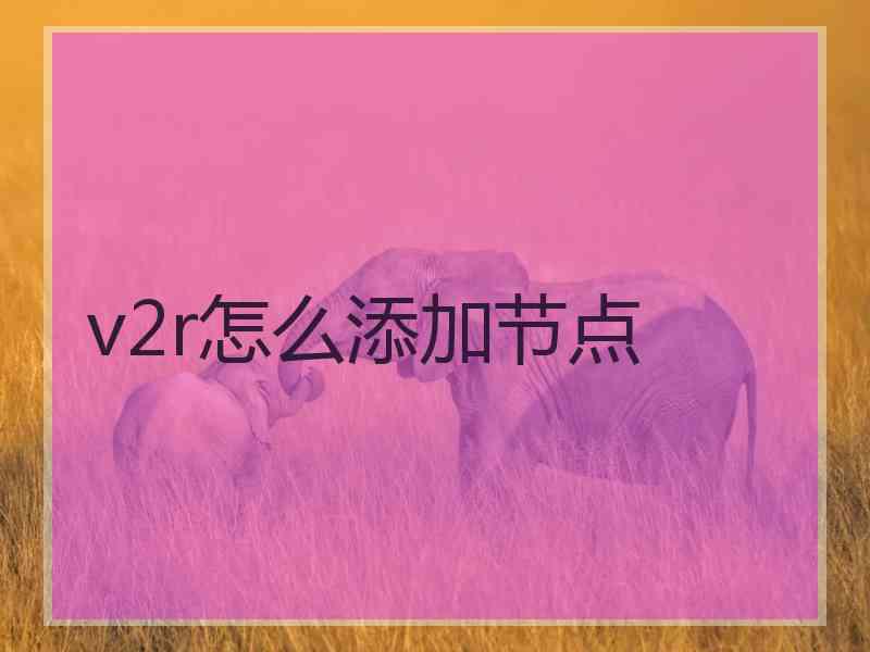v2r怎么添加节点