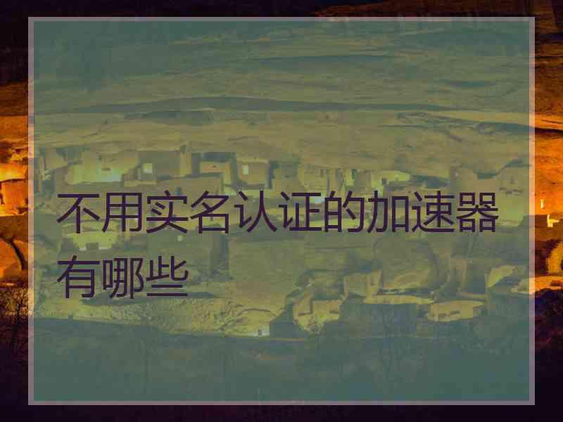 不用实名认证的加速器有哪些