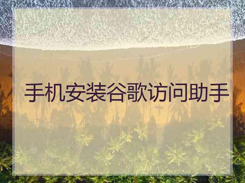 手机安装谷歌访问助手