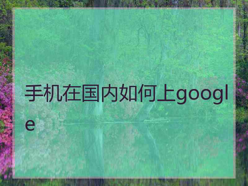 手机在国内如何上google