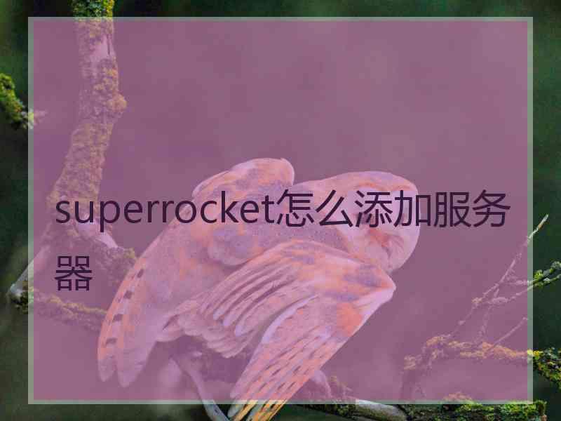 superrocket怎么添加服务器