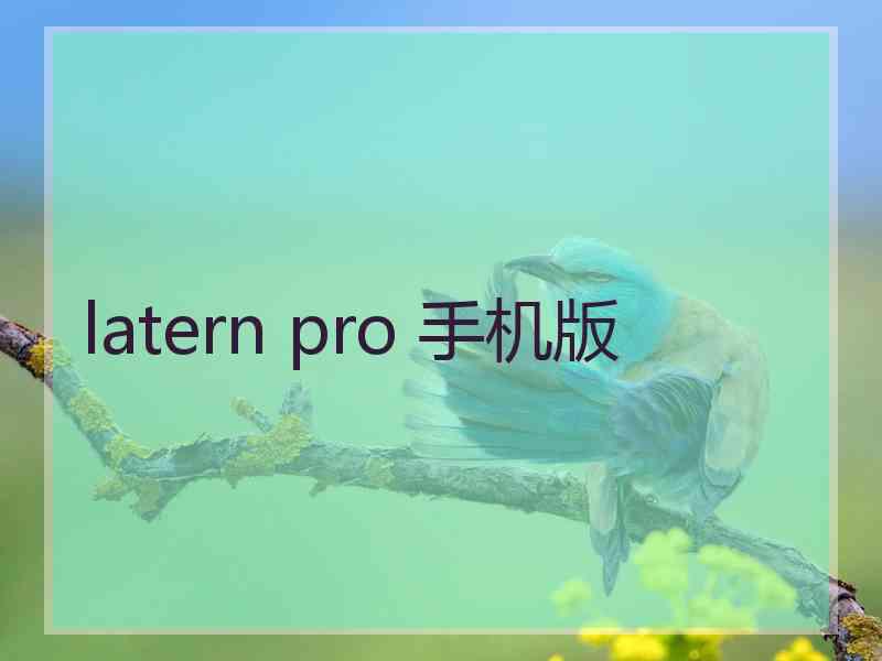 latern pro 手机版