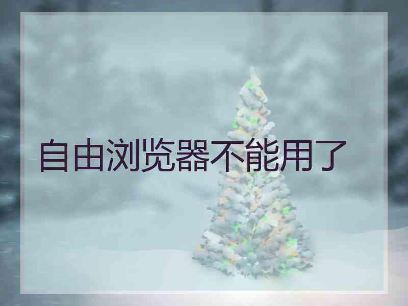自由浏览器不能用了