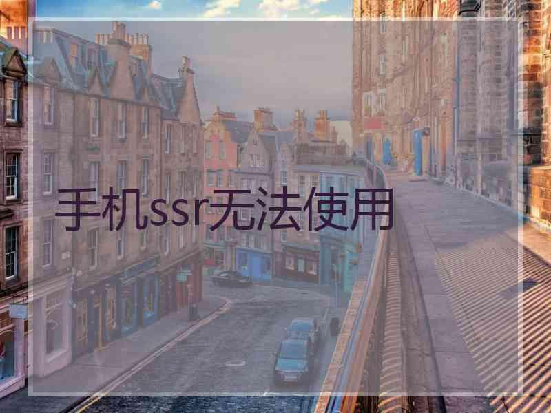 手机ssr无法使用