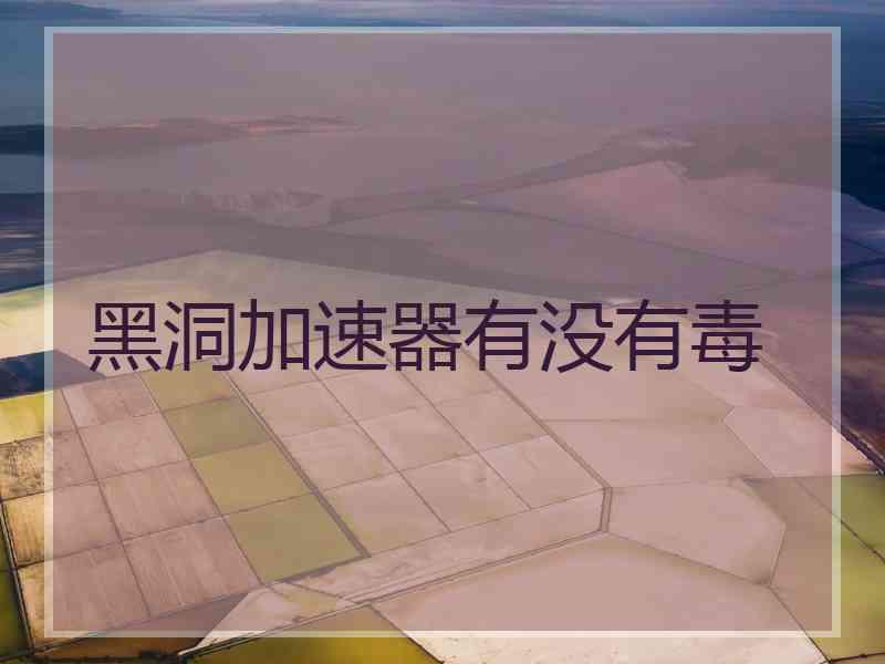 黑洞加速器有没有毒