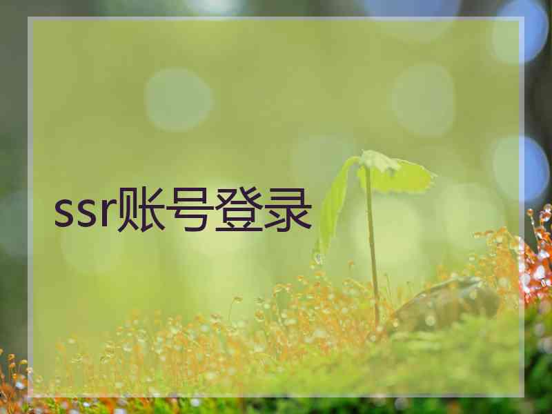 ssr账号登录