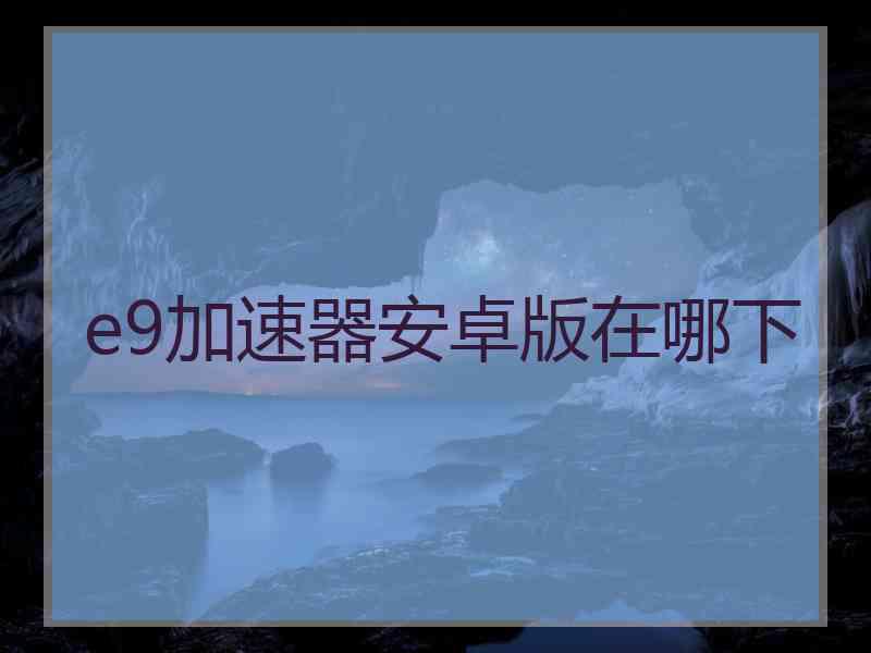 e9加速器安卓版在哪下