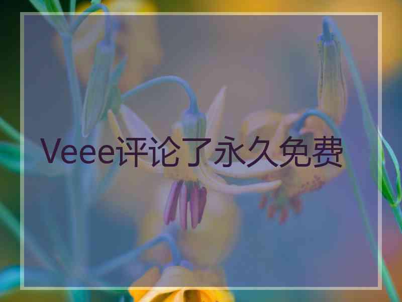 Veee评论了永久免费