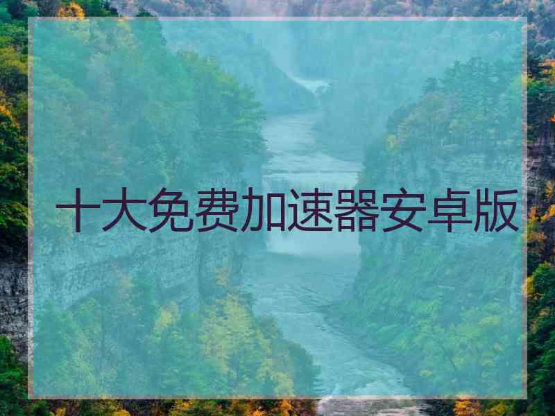 十大免费加速器安卓版