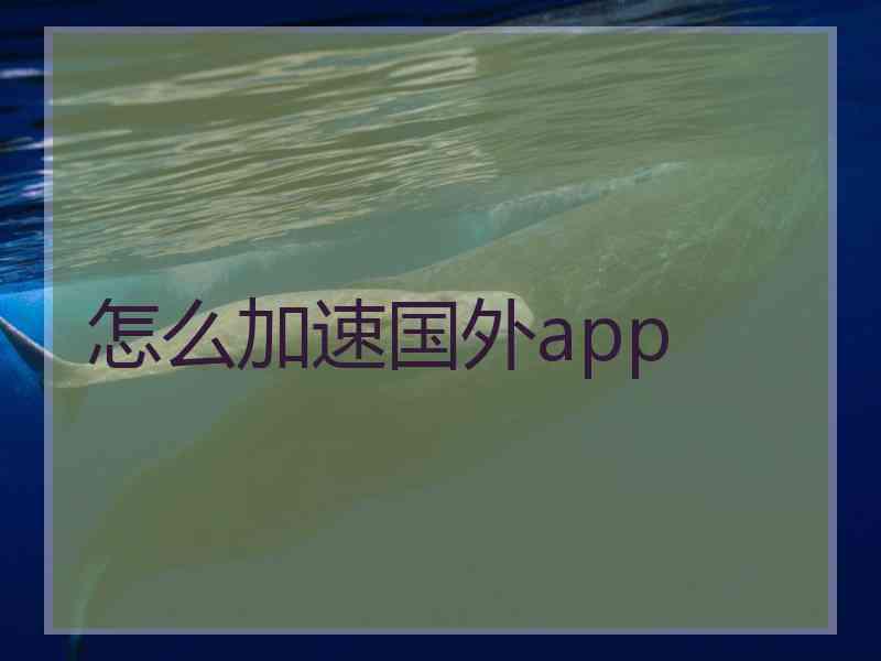 怎么加速国外app