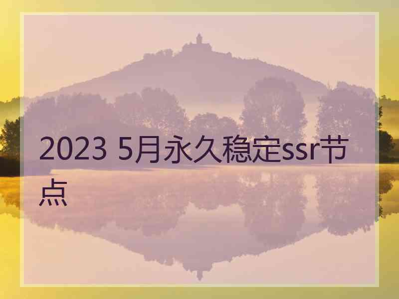 2023 5月永久稳定ssr节点