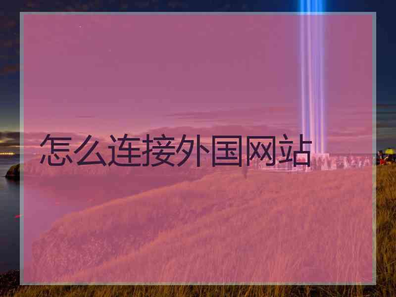 怎么连接外国网站