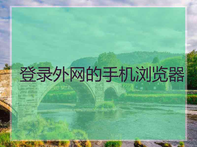 登录外网的手机浏览器