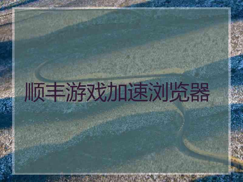 顺丰游戏加速浏览器