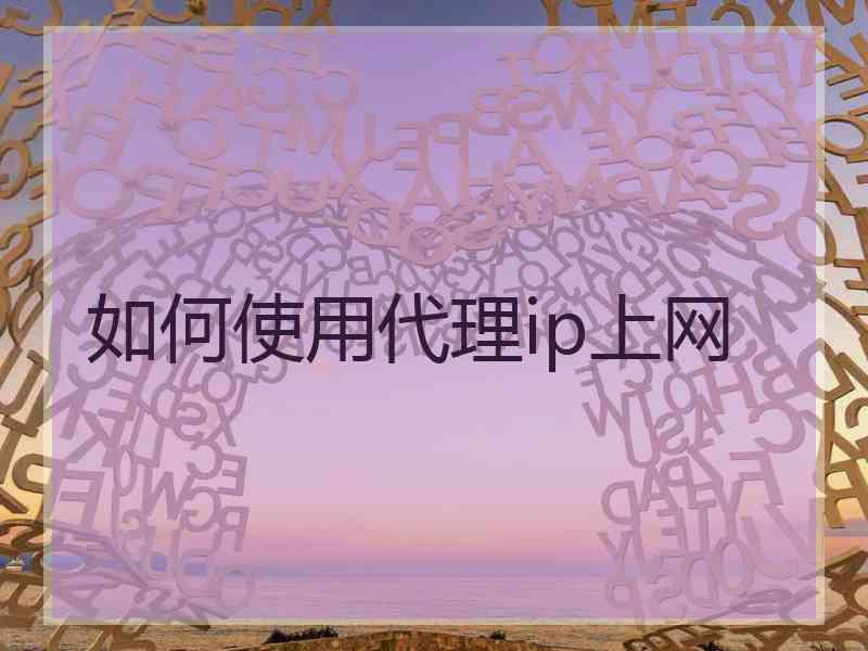 如何使用代理ip上网