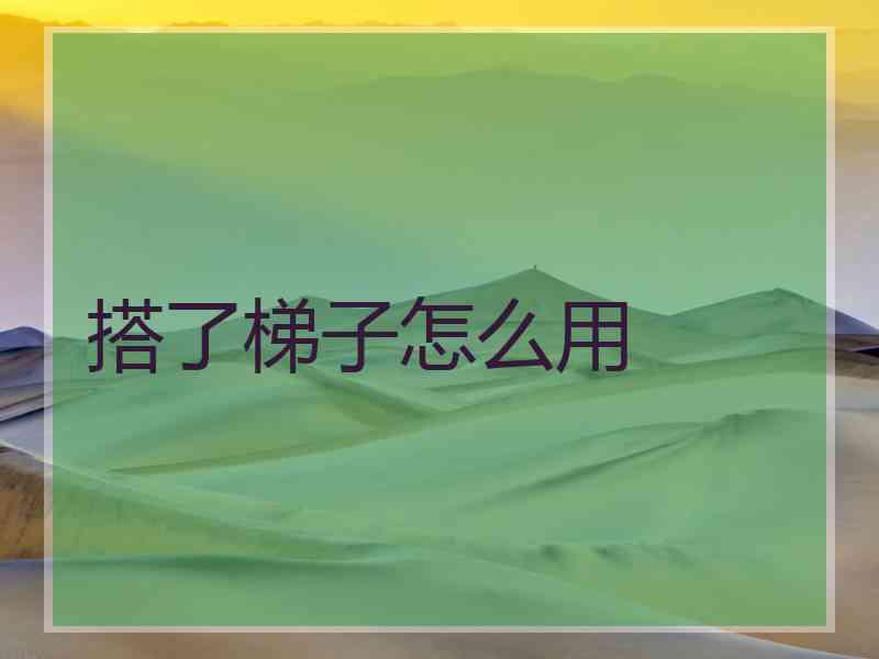 搭了梯子怎么用