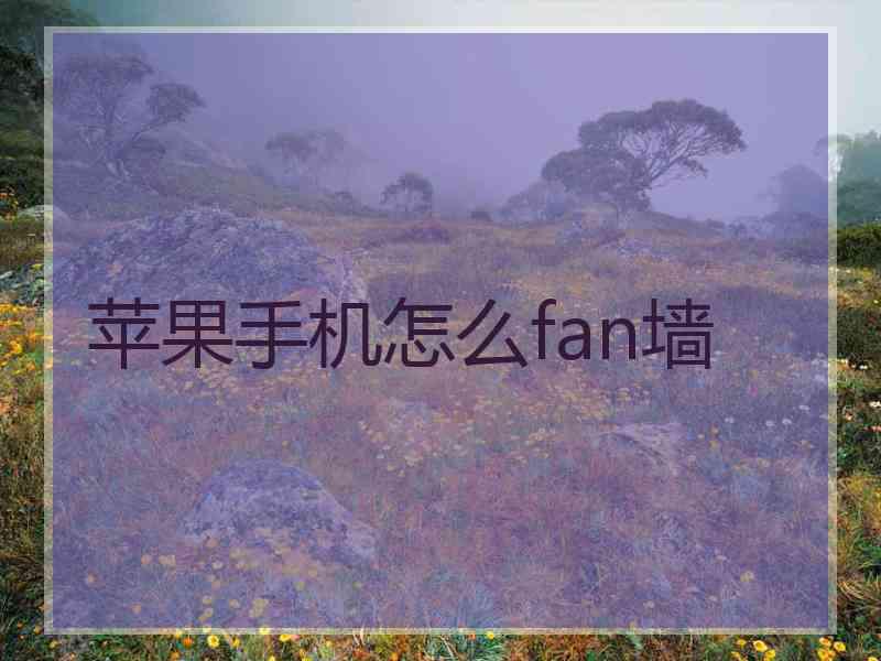 苹果手机怎么fan墙