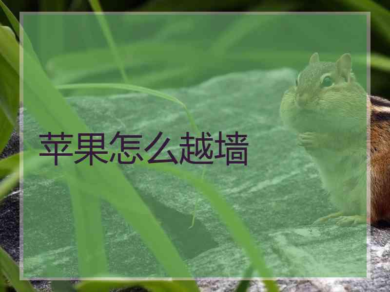 苹果怎么越墙