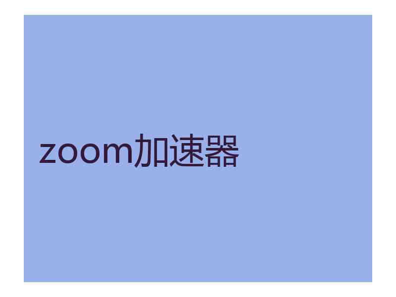 zoom加速器