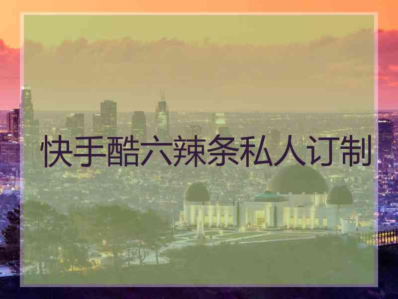 快手酷六辣条私人订制