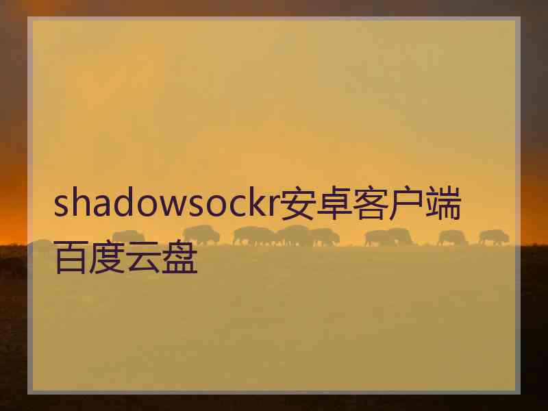 shadowsockr安卓客户端百度云盘