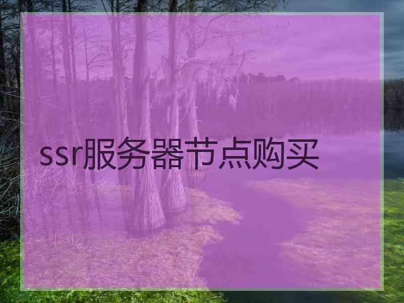 ssr服务器节点购买