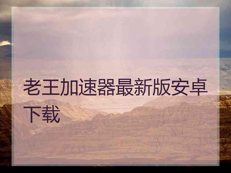 老王加速器最新版安卓下载