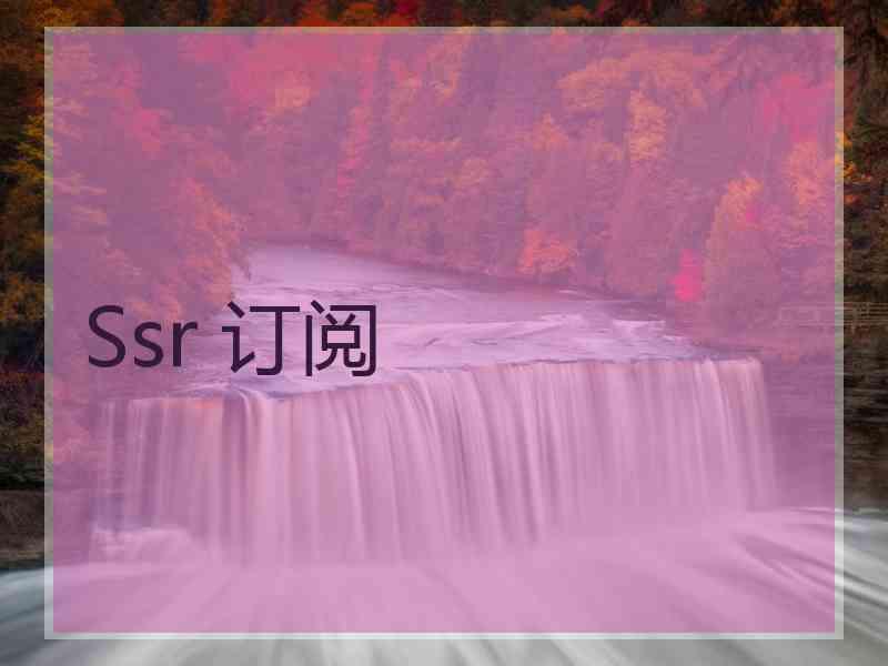 Ssr 订阅