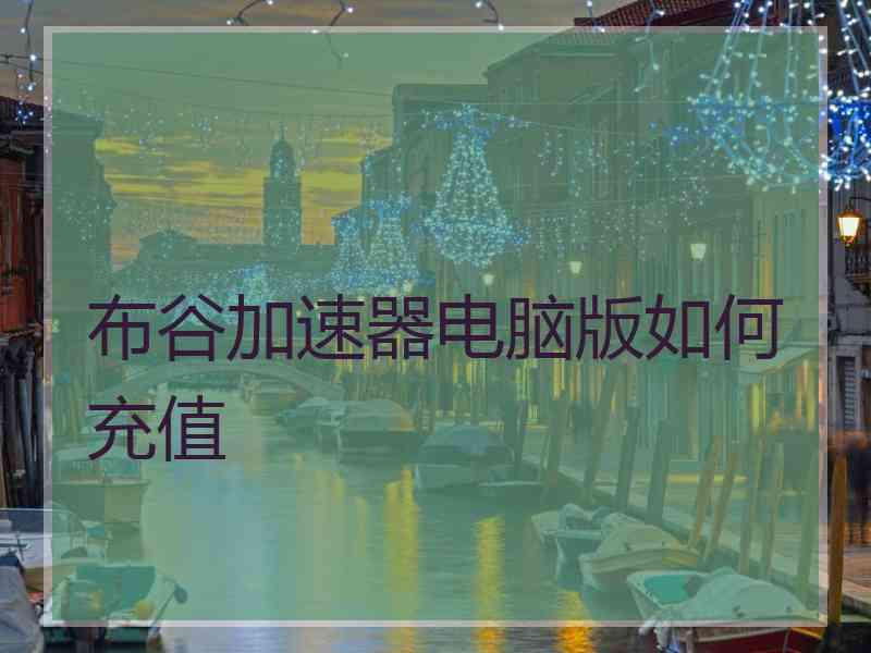 布谷加速器电脑版如何充值