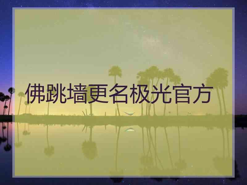 佛跳墙更名极光官方