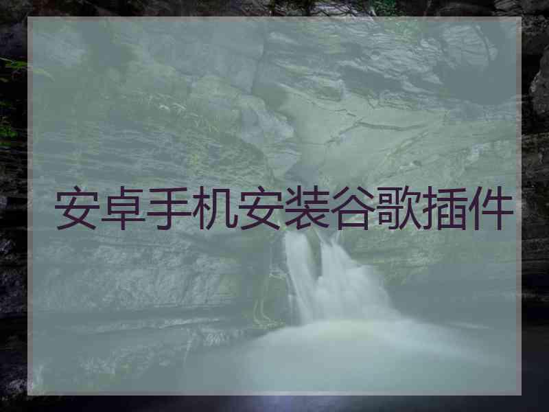 安卓手机安装谷歌插件