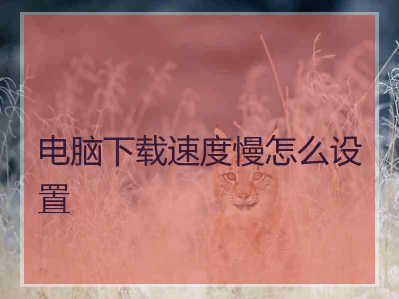 电脑下载速度慢怎么设置