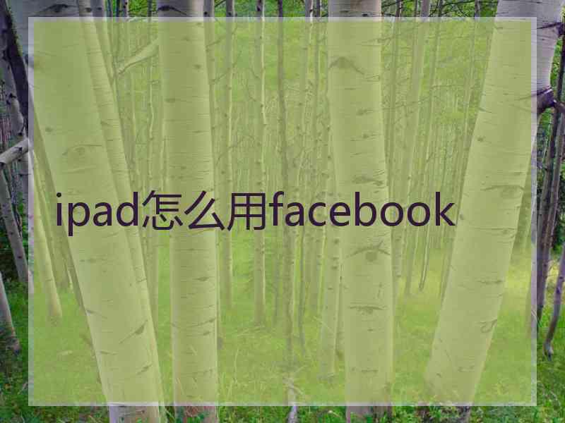 ipad怎么用facebook