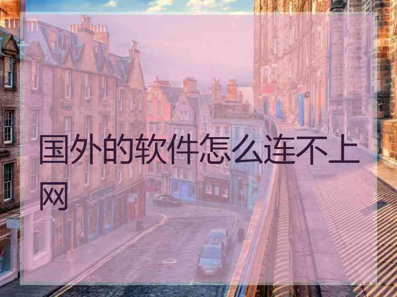 国外的软件怎么连不上网