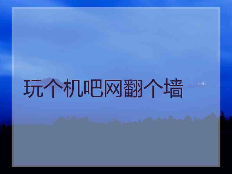 玩个机吧网翻个墙