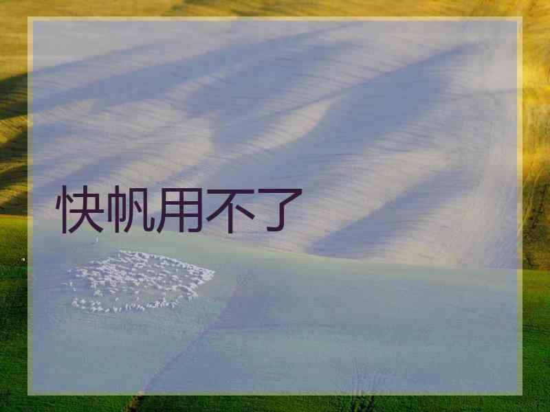 快帆用不了