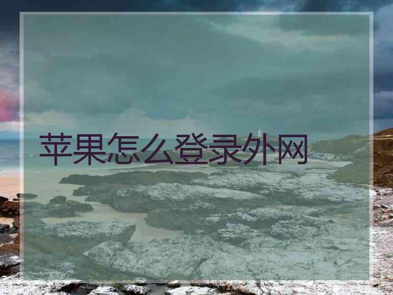苹果怎么登录外网