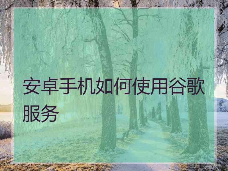 安卓手机如何使用谷歌服务